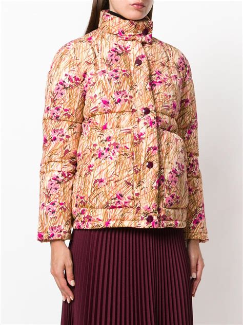 prada floral print puffer jacket|prada puffer jacket farfetch.